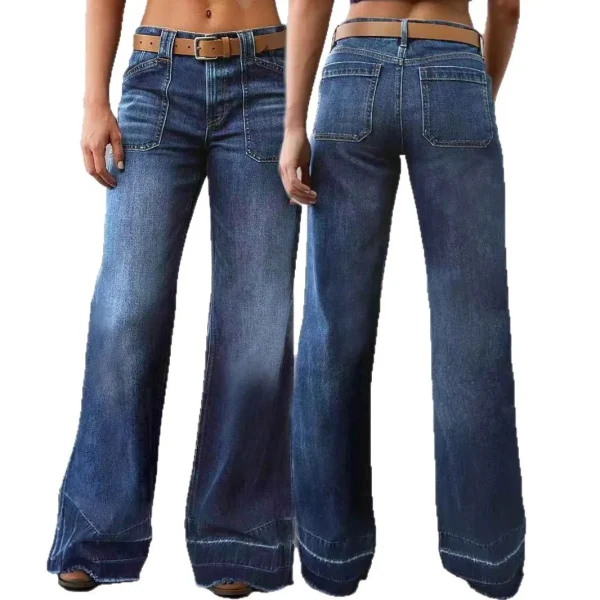 New Women's Retro High-Waisted Straight Loose  Jeans Breathable Denim Versatile Casual - Image 5