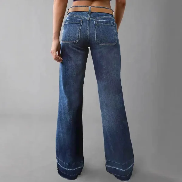 New Women's Retro High-Waisted Straight Loose  Jeans Breathable Denim Versatile Casual - Image 4