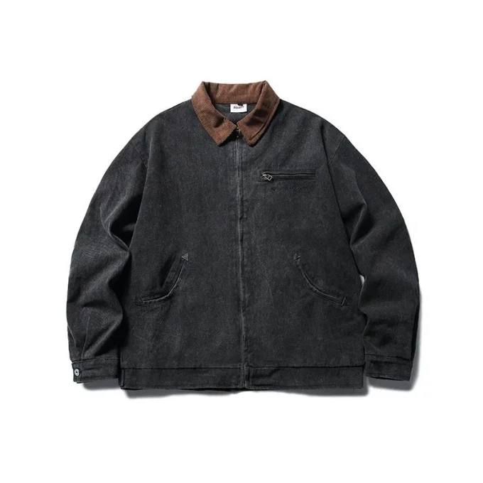 Denim Jacket Spring Men's Jacket Retro Vintage Style American Japanese Washed Distressed Workwear Lapel Trendy Vintage Look