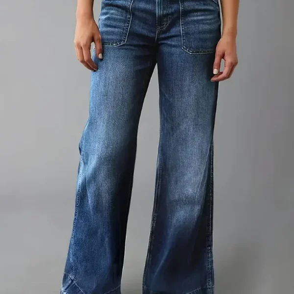 New Women's Retro High-Waisted Straight Loose  Jeans Breathable Denim Versatile Casual