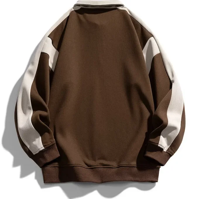 New Sustainable Pullover Half Zip Long Sleeve Oversized Sweatshirt for Men