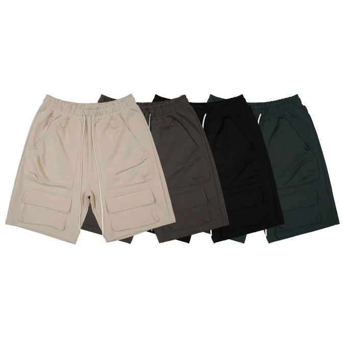 2025 New Style Freight Blank Men's Heavy 100% Cotton Shorts Multi-pocket Design Fashion Cargo Shorts - Image 5