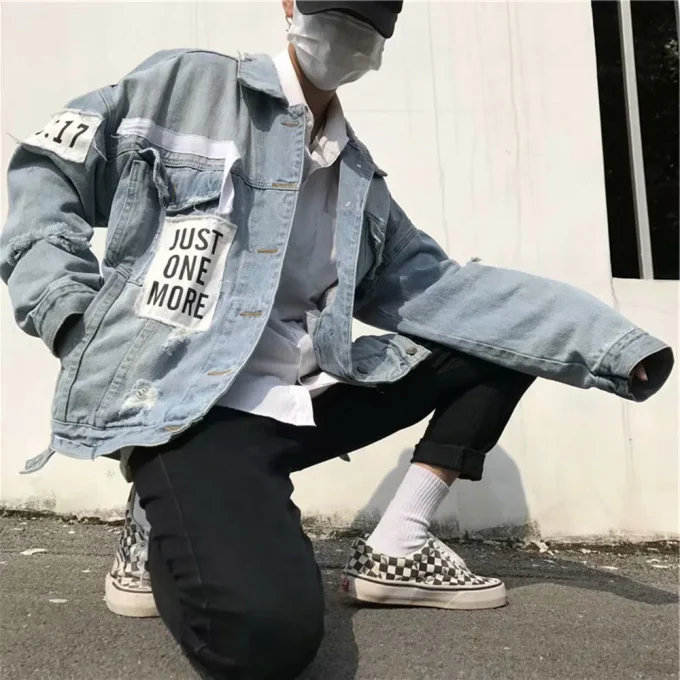 2025 Fashion Men Jeans Jackets Tops Long Sleeve Denim Coat Vintage Ripped for Men Clothing Fabric Denim Knitte3 - Image 6