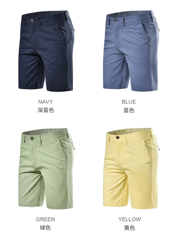 Quality Stretch Cotton Summer Style Washed Men's Chino Shorts - Image 6
