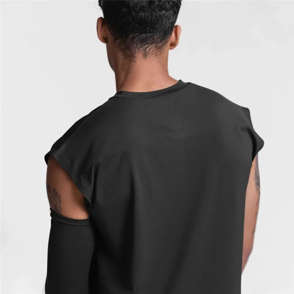RTS Loose Quick Dry Solid Color Men's  Training Sports Vest - Image 4