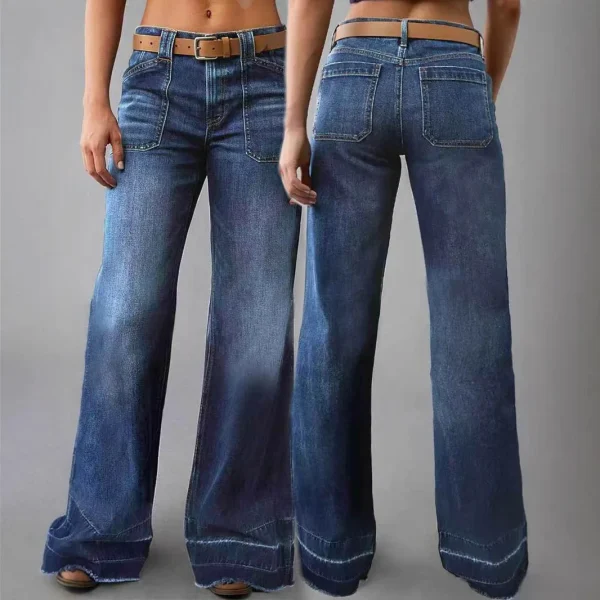 New Women's Retro High-Waisted Straight Loose  Jeans Breathable Denim Versatile Casual