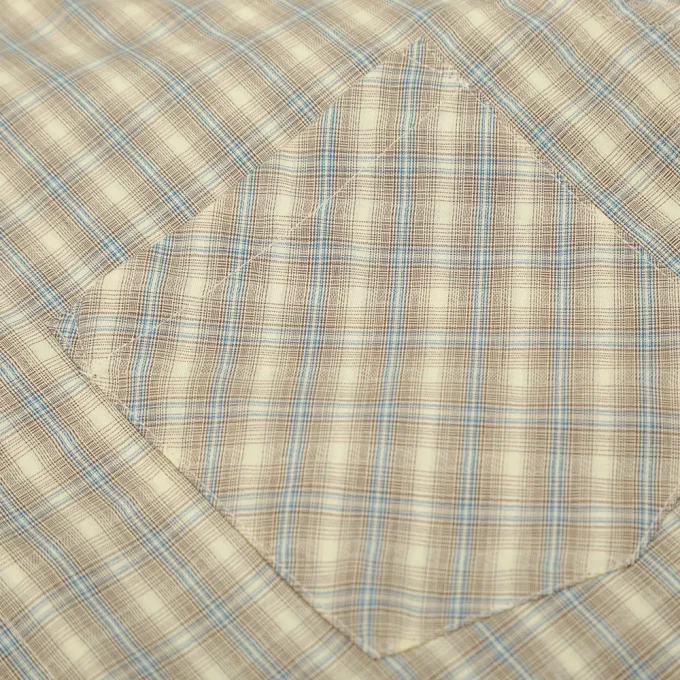 Japanese Style Men's Summer Workwear Shirt Plaid Short Sleeve Turn-Down Collar Side Slit Versatile Casual Loose Fit Yarn Dyed - Image 3