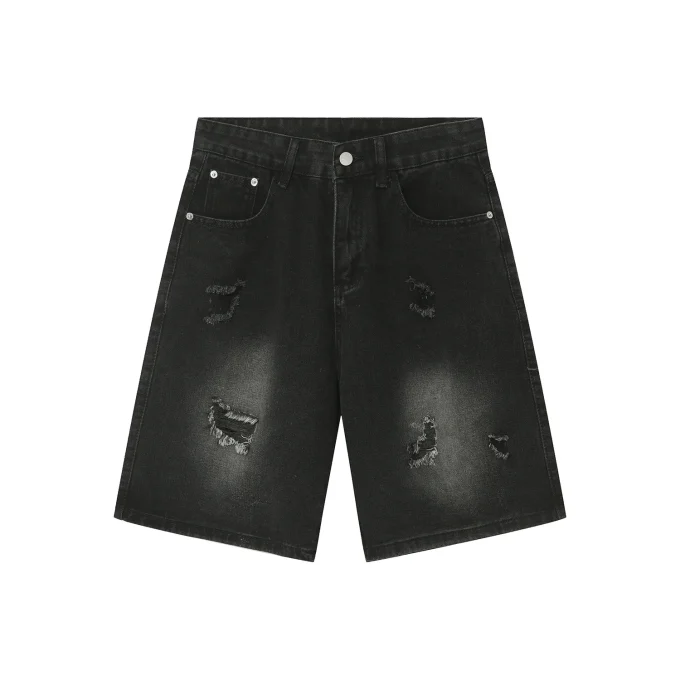 Hot Sale Fashion Baggy Denim Men's Short Soft Casual Hole Oversized Man's Jeans for Summer