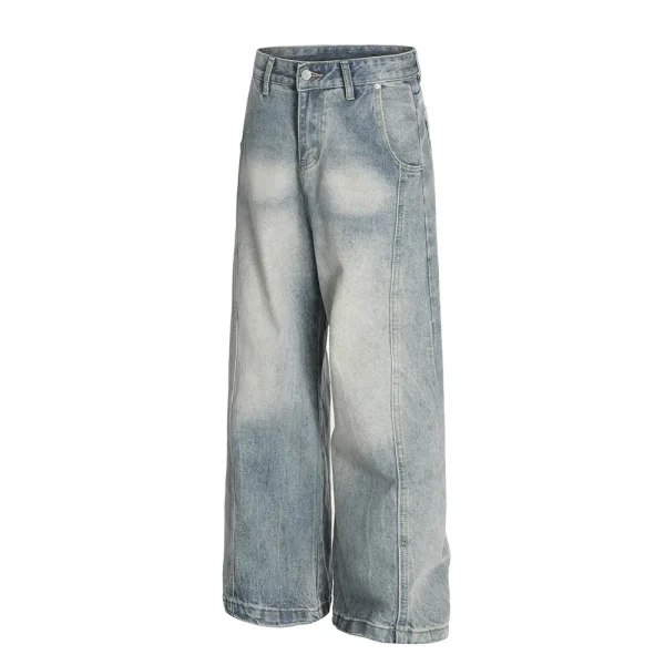 Jeans Embroidered Raw Hem Cut Edge Distressed Streetwear Vintage Cargo Jean Shorts for Men - Image 2