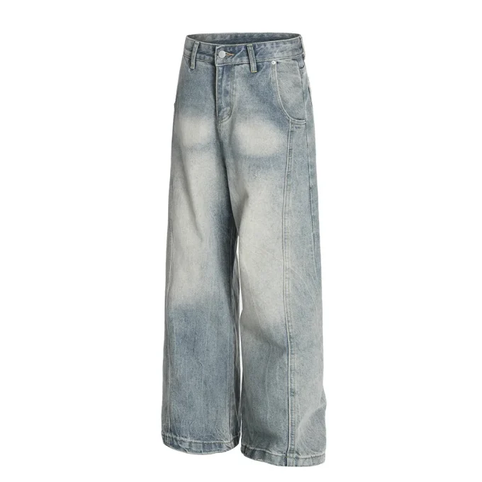 Jeans Embroidered Raw Hem Cut Edge Distressed Streetwear Vintage Cargo Jean Shorts for Men - Image 2