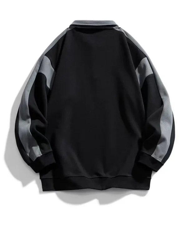 New Sustainable Pullover Half Zip Long Sleeve Oversized Sweatshirt for Men - Image 4