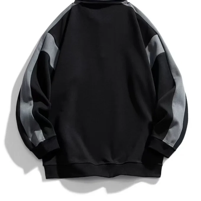 New Sustainable Pullover Half Zip Long Sleeve Oversized Sweatshirt for Men