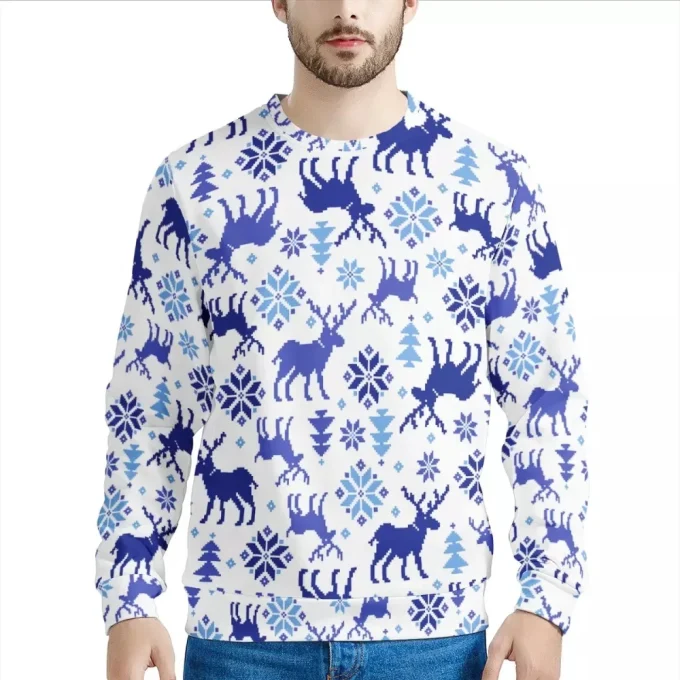 Christmas Polyester Striped Pull Over Oversize Hoodie Men's 3D Printed Hoodies Sweatshirts