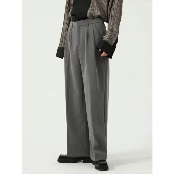 Cool comfort Dress Pants Men's Summer Straight Leg Loose Casual Men Dress Pants commuter Wide Leg Men Casual Suit Pants - Image 3