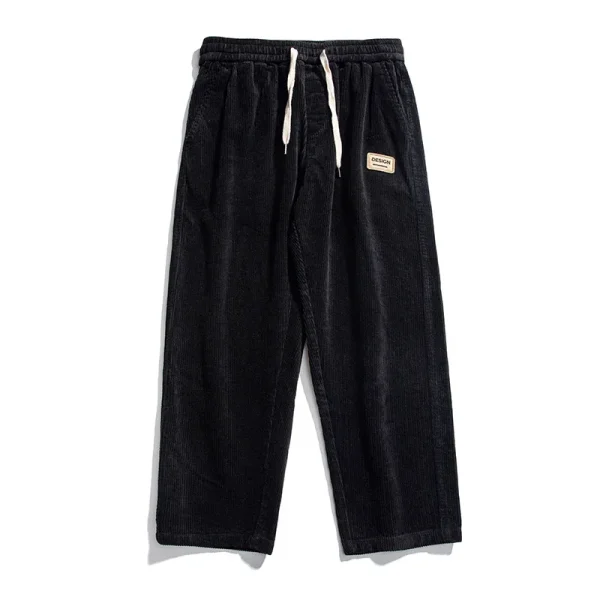 100% Cotton Front Pleat Relaxed Fit Corduroy Chino Pants for Men - Image 2