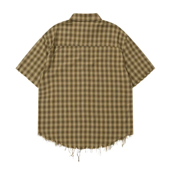 New Design Summer Fashion Breathable Soft Catton Casual Plaid Stripe Oversize T-shirt Unisex - Image 4