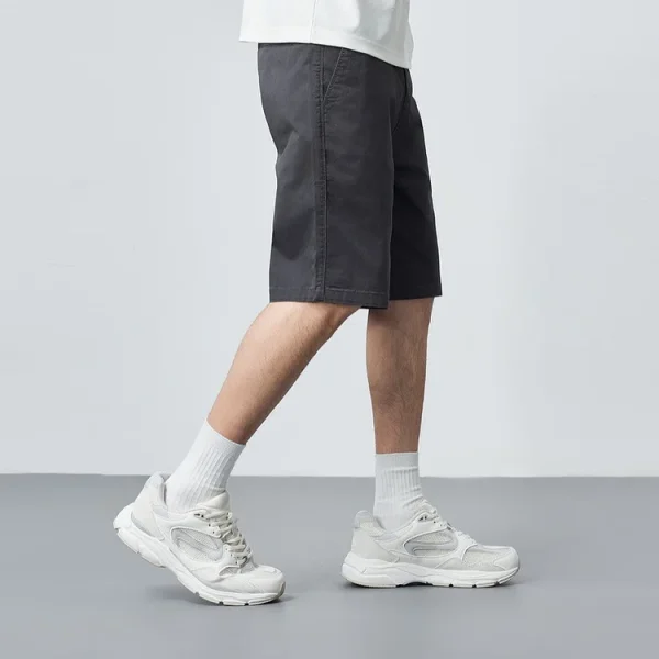 Men's Stretch Chino Shorts Summer Super Soft Cotton Twill Mid Weight Slim Fit Casual Solid Cargo Shorts