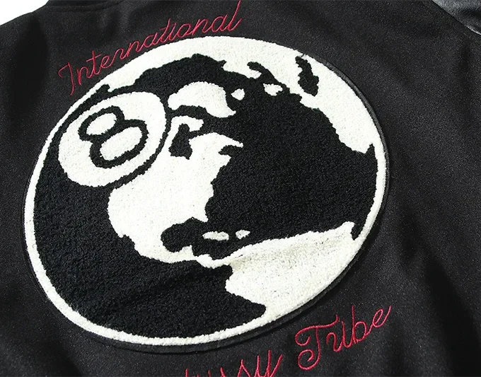 Black Jacket Men Vintage Letter Embroidery Mens Jackets and Coats Japanese Streetwear Hip Hop Bomber Jackets