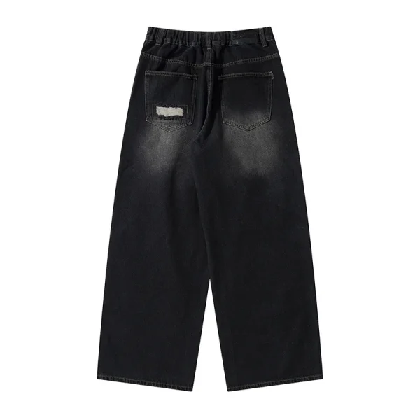 Vintage High Quality Casual Denim Ripped Straight Leg Plus Size Men's Jeans - Image 5