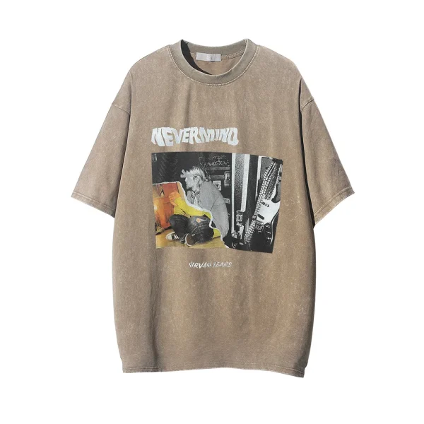 Design High Street Vintage Men T Shirt Letter Short Sleeve  T-shirt Cotton Casual and Simple Men's T-Shirt - Image 6