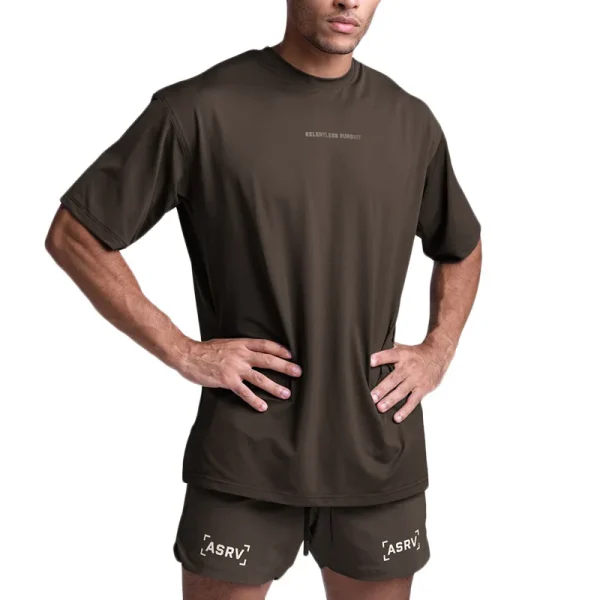 New Design  Knitted Breathable Summer Fashion Causal Oversized T-shirt for Man - Image 3