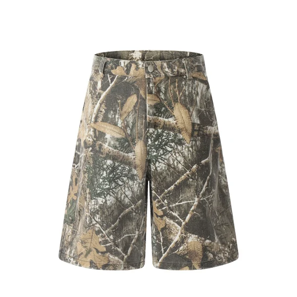 Summer Baggy All Over Real Tree Digital Print Hunting Camouflage Work Pants Cavas Twill Camo Cargo Shorts Men