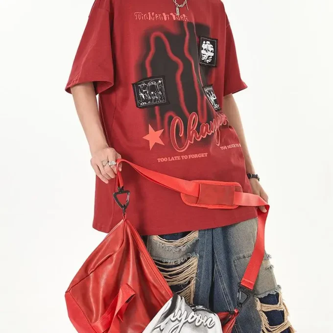 100% Cotton High Quality O-Neck Printed Letter Plus Size Men T-Shirt