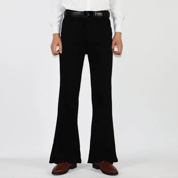 Casual Men's Summer Loose Wide-Leg Pants Big Leg Flared Jeans Mid-Waist Large Straight Bell-Bottom Long Pants Flat Front XL Size - Image 6