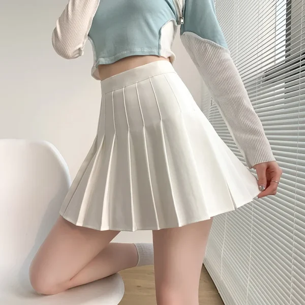 Women's Summer A-Line Pleated Skirt JK High Waist Black Short Student Style Wrinkle-Resistant New Design Slimming Natural - Image 3