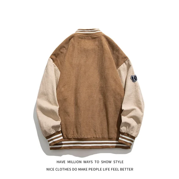 Low MOQ Streetwear Jacket 3D Embroidered Patched Winter Warm Baseball Jacket Men - Image 6