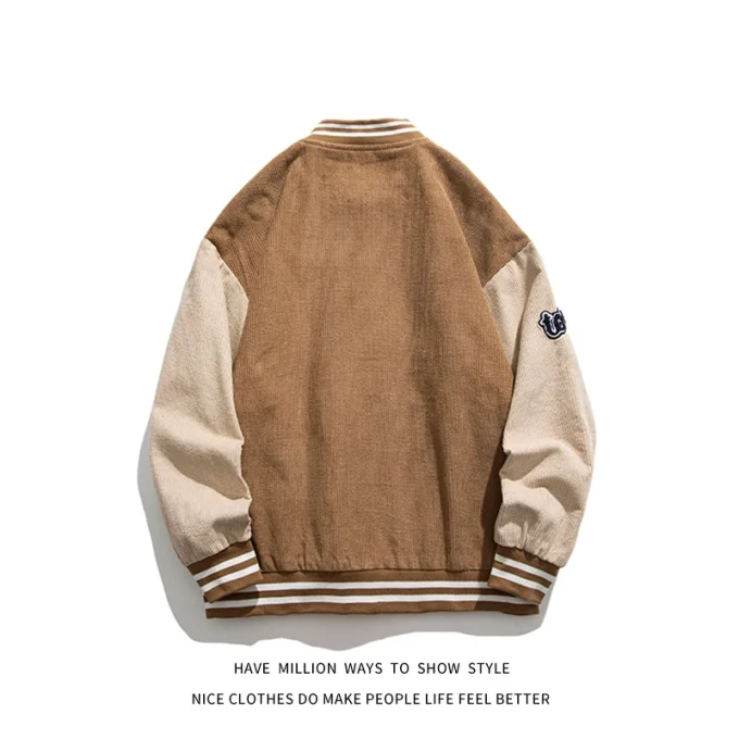 Low MOQ Streetwear Jacket 3D Embroidered Patched Winter Warm Baseball Jacket Men