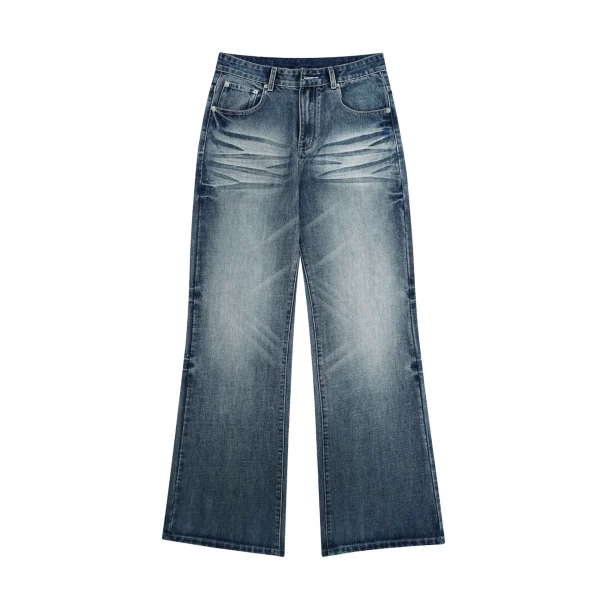 2025 Spring Summer New American Micro-Flared Trousers Men's Ins Versatile Jeans Loose Slimming Distressed Denim
