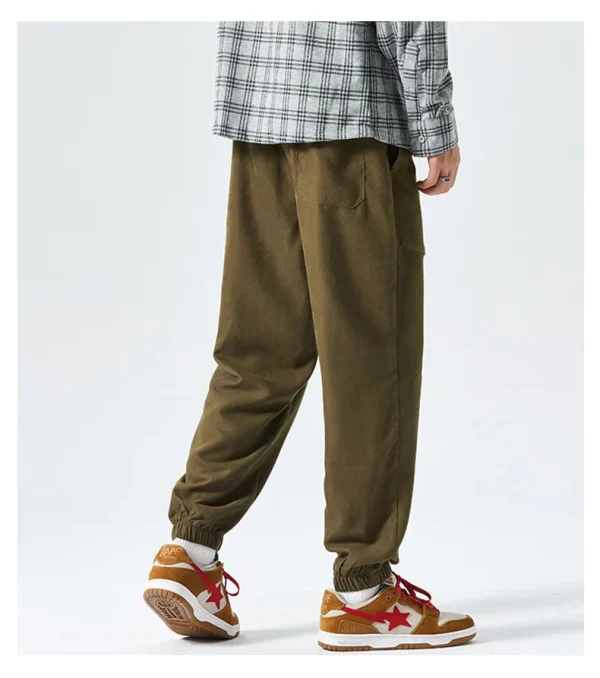 3D Embroidered Nylon Track Trousers Men's Corduroy Pants - Image 2