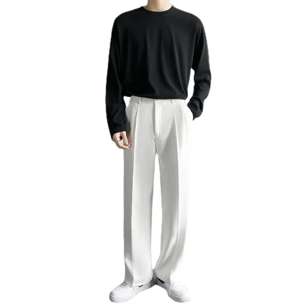 Casual Men Suits Streetwear Fashion P Men Black Suit White Ps Men Dress Ps Slim Fit Dress Trousers - Image 5