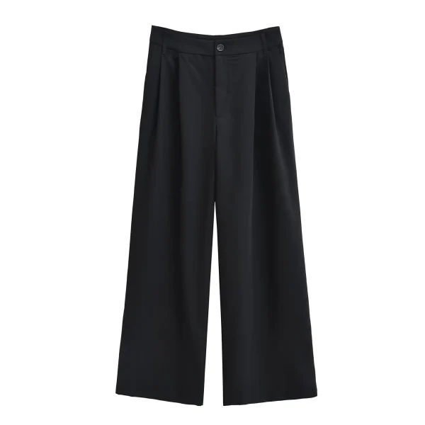 Source Women's Casual Double Pleated Loose Wide Leg Pants XS Size High for Amazon AliExpress Cross-Border - Image 6