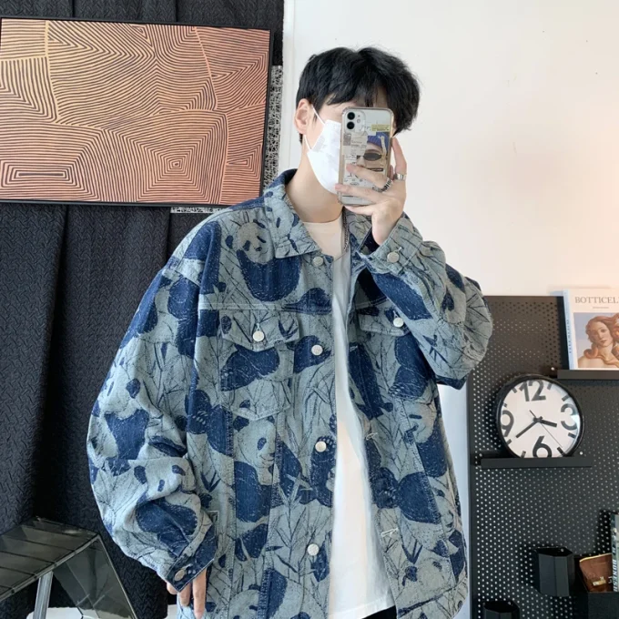 Jean Jacket Men Thin Stretch Denim Jacket Men Fashion Blue Denim Shirt Jacket Men Denim Outfit