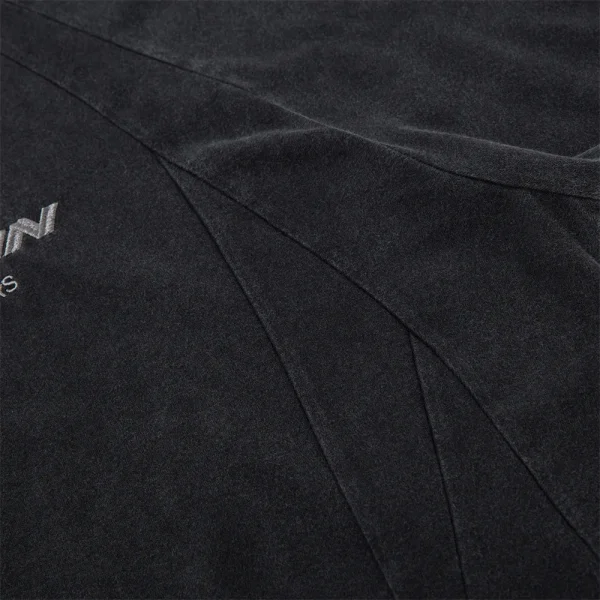 Trend Simple Embroidered Letters 100% Cotton Short Sleeved T-Shirt for Men Split Stitching Distressed Washed O-Neck T-Shirt - Image 4