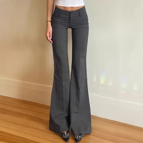 Women's Pants Trousers Solid Color Low Waist Flared Suit Hot Girl Temperament Commuting Simple - Image 4