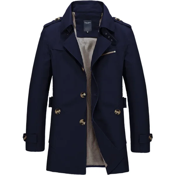 Durability Jackets Safarwhiteerwear Mring in Army Green Canvas Fabric Men Casual Woven Long Jacket for Men Long Coats - Image 4