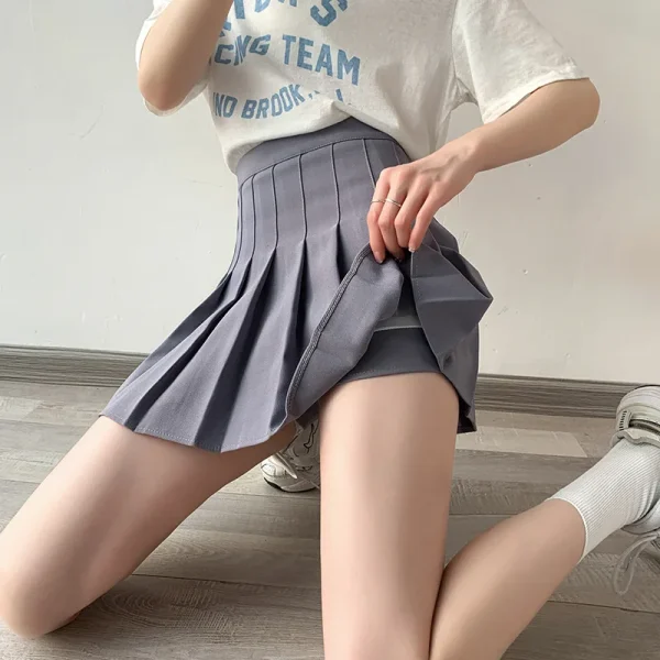 Women's Summer A-Line Pleated Skirt JK High Waist Black Short Student Style Wrinkle-Resistant New Design Slimming Natural - Image 4