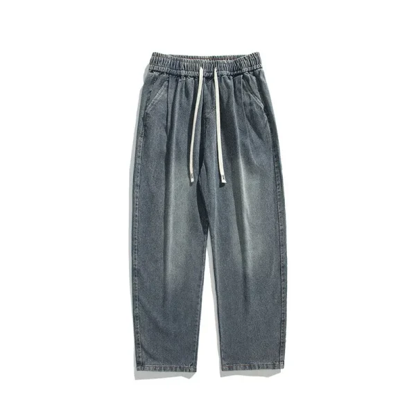 2025 Autumn Winter Men's Trendy Straight-Leg Long Pants New Machete Loose American Starry Sky Pattern Jeans Hip Hop Style Cotton - Image 4