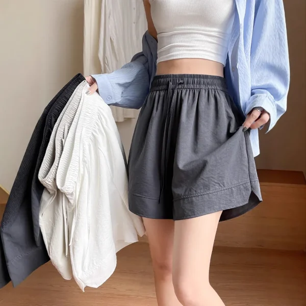 Women's Quick-Dry Sports Shorts Summer Thin A-Line Loose Casual  Five-Point Elastic