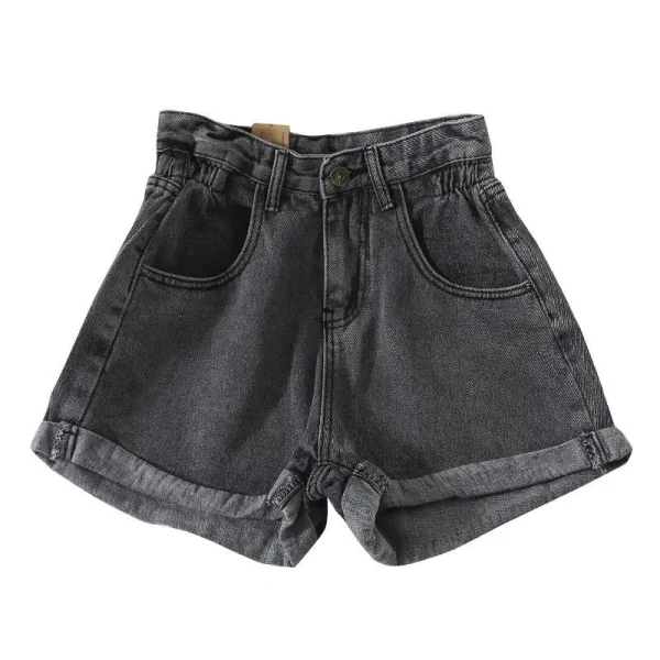 High-Waisted Loose Wide-Leg Denim Shorts for Women Korean Summer Fashion Versatile Rolled-Up Women's - Image 5