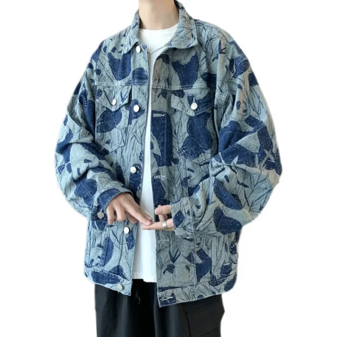 Jean Jacket Men Thin Stretch Denim Jacket Men Fashion Blue Denim Shirt Jacket Men Denim Outfit