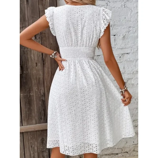 2025  Hot-Selling New Multicolor In-Stock European American Summer Ruffle Sleeve Casual Chic Chiffon - Image 3
