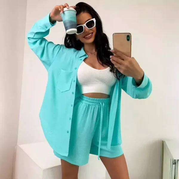 Clothing Pure Color Single-Breasted Long-Sleeved Shirt Loose Fashion Casual
