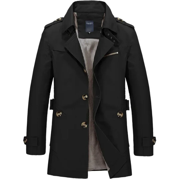 Durability Jackets Safarwhiteerwear Mring in Army Green Canvas Fabric Men Casual Woven Long Jacket for Men Long Coats - Image 3