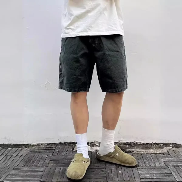 12 oz Washed B28 Flap Pocket Denim Shorts Summer American Logging Style Breathable Vintage Casual Pants Jeans - Image 2