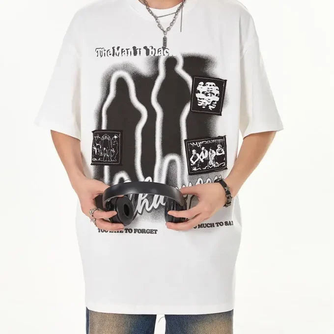 100% Cotton High Quality O-Neck Printed Letter Plus Size Men T-Shirt