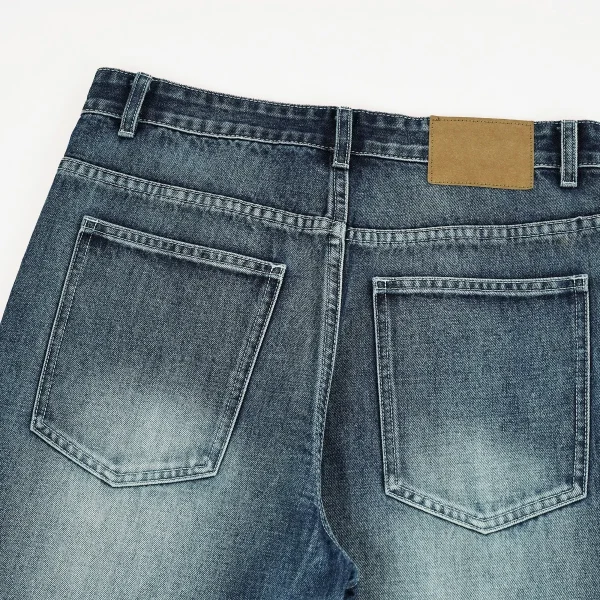 2025 Spring Summer New American Micro-Flared Trousers Men's Ins Versatile Jeans Loose Slimming Distressed Denim - Image 4